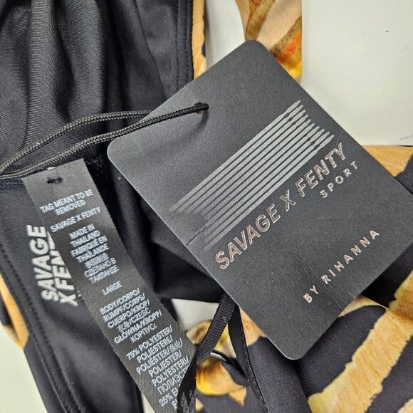 New Savage x Fenty Wildcat Strappy Back Tank Bra Womens L Animal Instinxx Brown - Picture 7 of 8